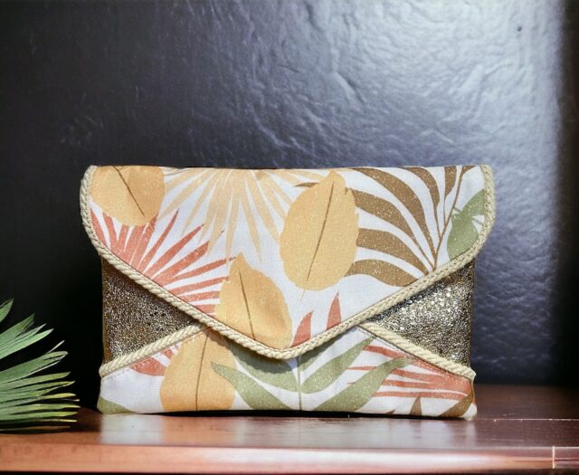 pochette enveloppe bohème, pochette de soirée, pochette ibiza, sac pochette fait main, sac pochette doré, sac pochette mariage, sac pochette etsy