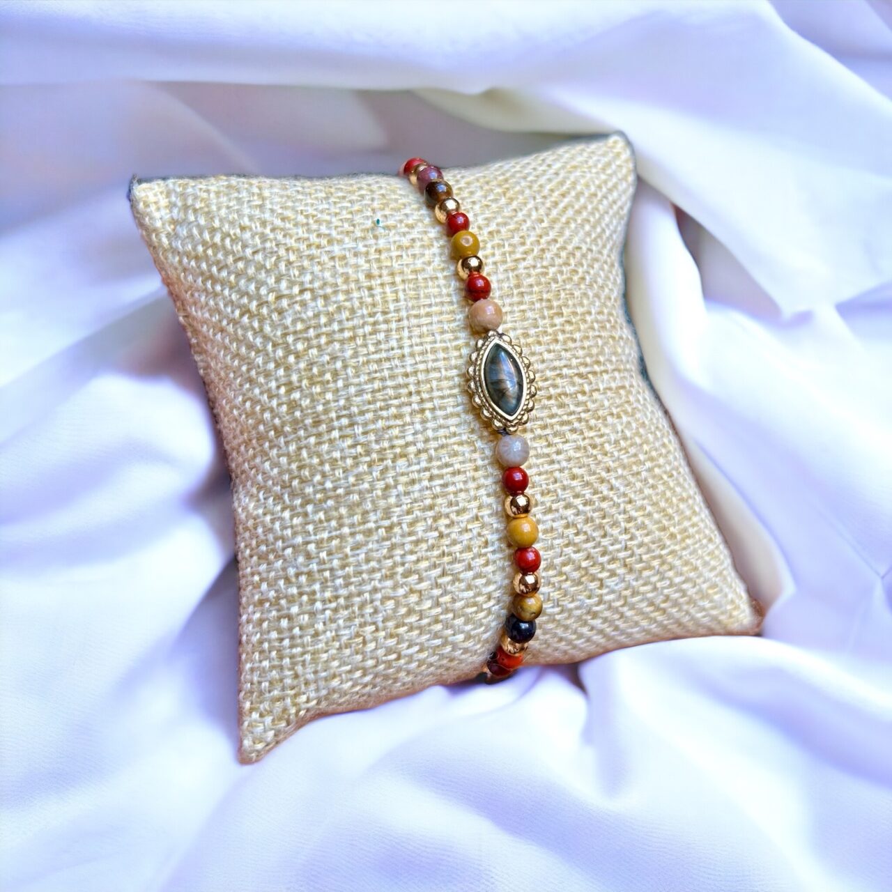bracelet femme pierre naturelle, bracelet labradorite, bracelet de protection, bracelet mokaite, bracelet rouge orange jaune, bracelet pierres fines etsy