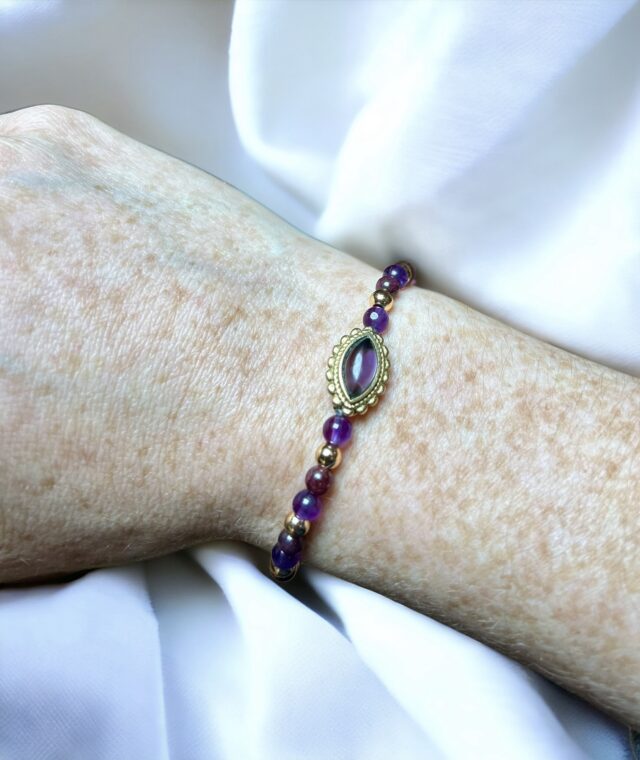 bracelet femme pierre fines, bracelet amethyste, bracelet larimar, bracelet violet, bracelet pierres fines etsy, bracelet femme violet