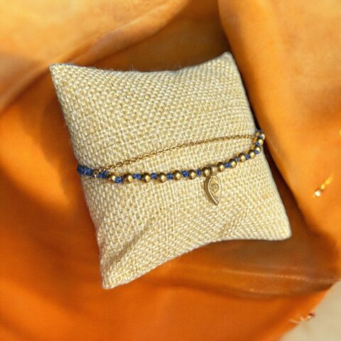 bracelet de cheville chic et coloré, chevillère etsy, chevillère macramé, bracelet de cheville bleu, chevillère en acier inoxydable